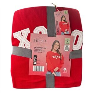 Serra Aldi Women’s Pullover Sweater Red XOXO Valentines Size M  NWT